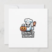 Chef Boo – Spooky Cute Halloween Ghost Spoon Kaart (Achterkant)