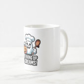 Chef Boo – Spooky Cute Halloween Ghost Spoon Koffiemok (Voorkant rechts)