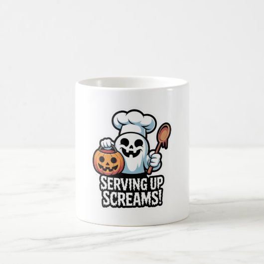 Chef Boo – Spooky Cute Halloween Ghost Spoon Koffiemok (Center)