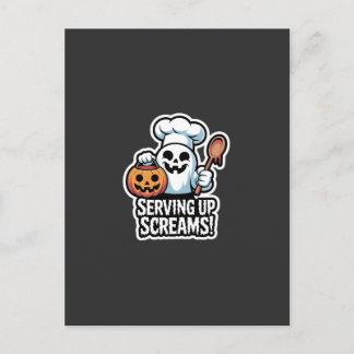Chef Boo – Spooky Cute Halloween Ghost Spoon Uitnodiging Briefkaart