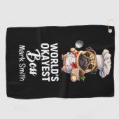 Chef Boss's Day World's Okayest Boss Golf Towel Golfhanddoek (Horizontaal)