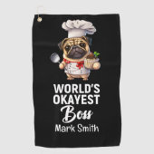 Chef Boss's Day World's Okayest Boss Golf Towel Golfhanddoek (Voorkant)