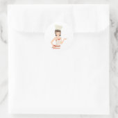 Chef-bust Ronde Sticker (Tas)