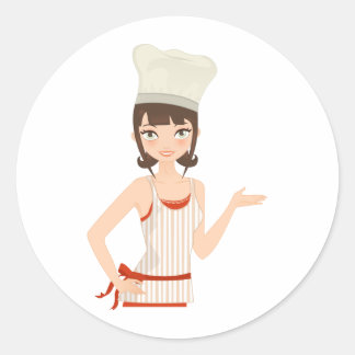 Chef-bust Ronde Sticker