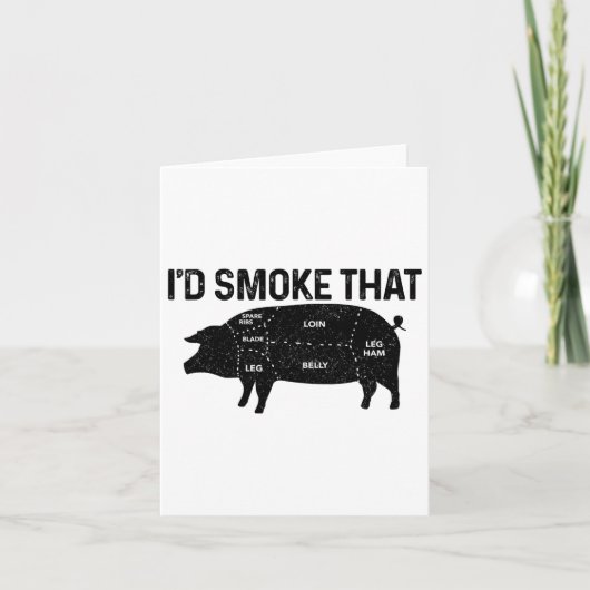 Chef Butcher BBQ Ik rookte dat varkensvarken grapp Kaart (Voorkant)