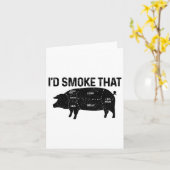 Chef Butcher BBQ Ik rookte dat varkensvarken grapp Kaart (Gele Bloem)