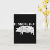 Chef Butcher BBQ Ik rookte dat varkensvarken grapp Kaart (Gele Bloem)