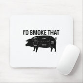 Chef Butcher BBQ Ik rookte dat varkensvarken grapp Muismat (Met muis)