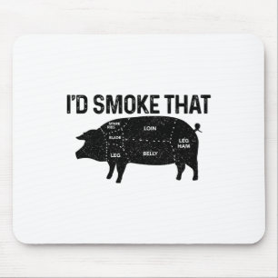 Chef Butcher BBQ Ik rookte dat varkensvarken grapp Muismat