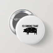 Chef Butcher BBQ Ik rookte dat varkensvarken grapp Ronde Button 5,7 Cm (Voorkant /achterkant)
