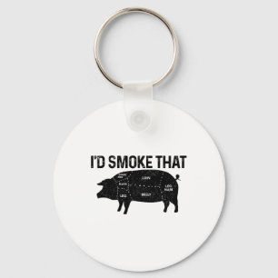 Chef Butcher BBQ Ik rookte dat varkensvarken grapp Sleutelhanger