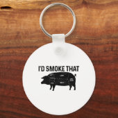 Chef Butcher BBQ Ik rookte dat varkensvarken grapp Sleutelhanger (Voorkant)