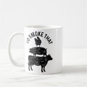 Chef Butcher BBQ Ik rookte dat varkensvlees grappi Koffiemok (Links)