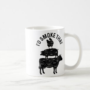 Chef Butcher BBQ Ik rookte dat varkensvlees grappi Koffiemok