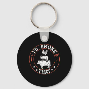 Chef Butcher BBQ Smoker is die barbecueput roken Sleutelhanger