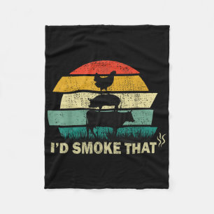 Chef Butcher Cook Bbq ID roke die Koe rundvlees gr Fleece Deken