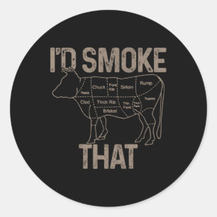 Chef Butcher Cook Bbq ID roke die Koe rundvlees gr Ronde Sticker