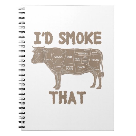 Chef Butcher Cook Bbq ik zou die Koe rundveefokker Notitieboek (Voorkant)