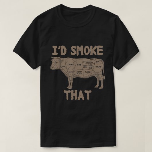 Chef Butcher Cook Bbq ik zou die Koe rundveefokker T-shirt (Design voorkant)