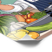 Chef cartoon procreate hand drawing  foto afdruk (Hoek)