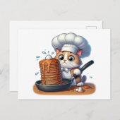 Chef cat briefkaart (Voorkant / Achterkant)