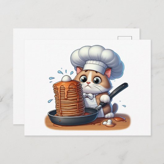 Chef cat briefkaart (Voorkant / Achterkant)