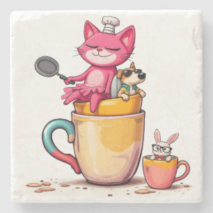 Chef Cat Coffee Break Onderzetter