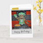 Chef Cat Funny Birthday Card Kaart (Gele Bloem)