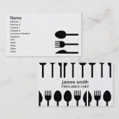 Chef Caterer Restaurateur Business Black Visitekaartje (Voorkant / Achterkant)