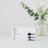 Chef Caterer Restaurateur Business Black Visitekaartje (Staand voorkant)