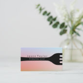 Chef Catering Bakery Fork Sunset Visitekaartje (Staand voorkant)