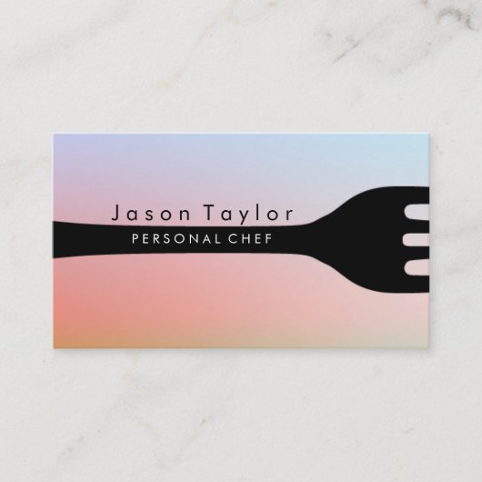 Chef Catering Bakery Fork Sunset Visitekaartje (Voorkant)
