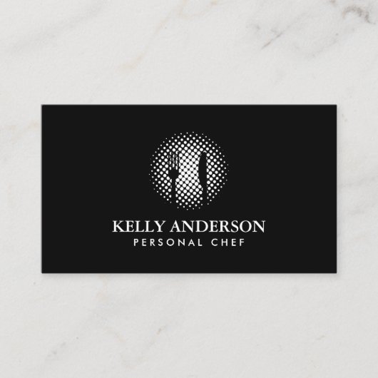 Chef Catering Bakery Plain Black Visitekaartje (Voorkant)