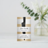 Chef Catering Black Knife Gold Silver Visitekaartje (Staand voorkant)