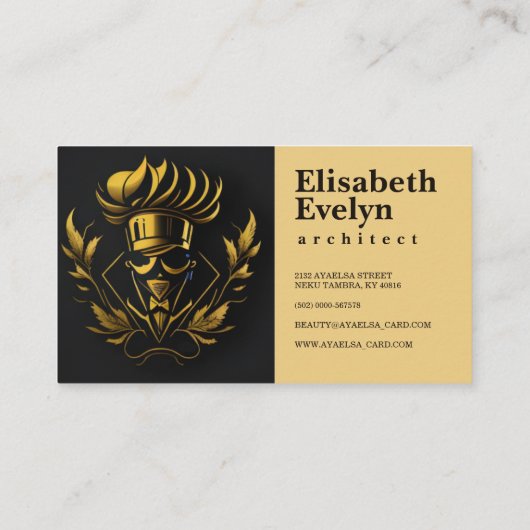 Chef Catering Goud Modern Zwart Blink420 Zakelijk Visitekaartje (Achterkant)