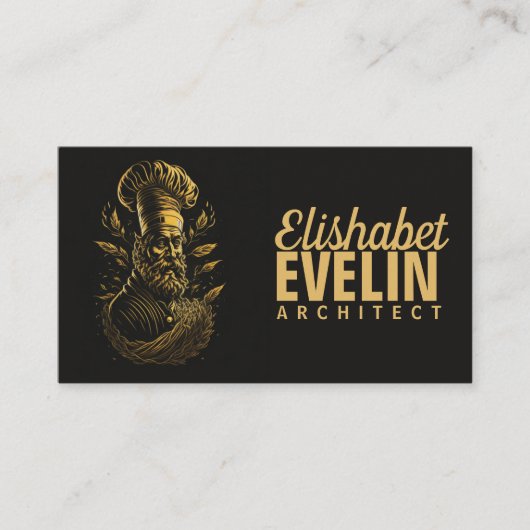 Chef Catering Goud Modern Zwart Blink 309 Visitekaartje (Voorkant)