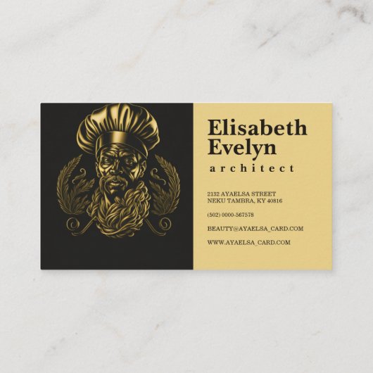 Chef Catering Goud Modern Zwart Blink 432 Visitekaartje (Achterkant)