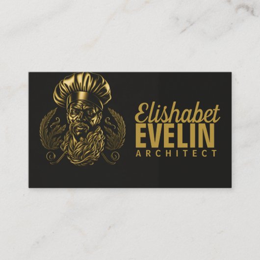 Chef Catering Goud Modern Zwart Blink 432 Visitekaartje (Voorkant)