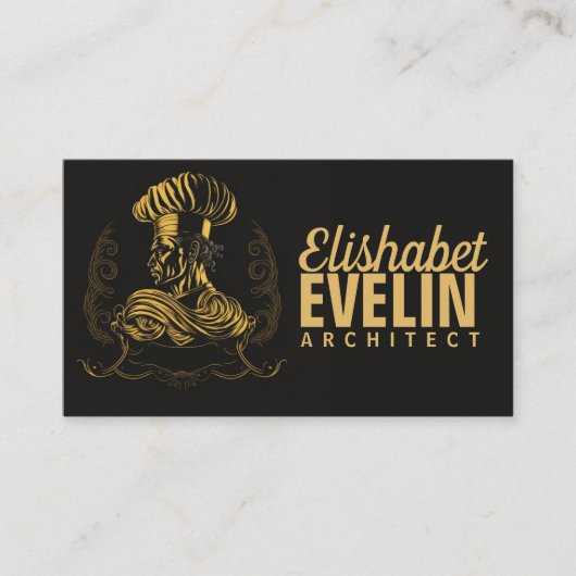 Chef Catering Goud Modern Zwart Blink 507 Visitekaartje (Voorkant)