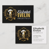 Chef Catering Goud Modern Zwart capung657 Visitekaartje (Voorkant / Achterkant)