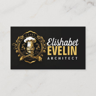 Chef Catering Goud Modern Zwart capung657 Visitekaartje