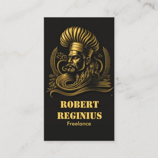 Chef Catering Goud Modern Zwart knipoogje 210 Visitekaartje (Voorkant)