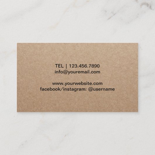 Chef Catering  groenten Rustic Kraft Visitekaartje (Achterkant)