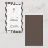Chef Catering Plain Brown Chevron Stripes Visitekaartje (Voorkant / Achterkant)