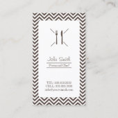 Chef Catering Plain Brown Chevron Stripes Visitekaartje (Voorkant)