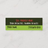 Chef Catering Private Chef Italiaans chef-kok Mini Visitekaartje (Achterkant)