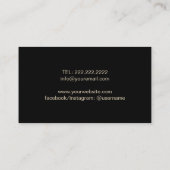 Chef Catering Restaurant Elegant Black & Gold Visitekaartje (Achterkant)