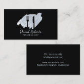 Chef Catering restaurant Elegant Black Visitekaartje (Voorkant / Achterkant)