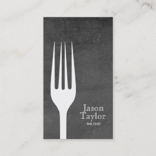 Chef Catering Restaurant Food Fork Logo Chalkboard Visitekaartje