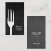 Chef Catering Restaurant Food Fork Logo Chalkboard Visitekaartje (Voorkant / Achterkant)